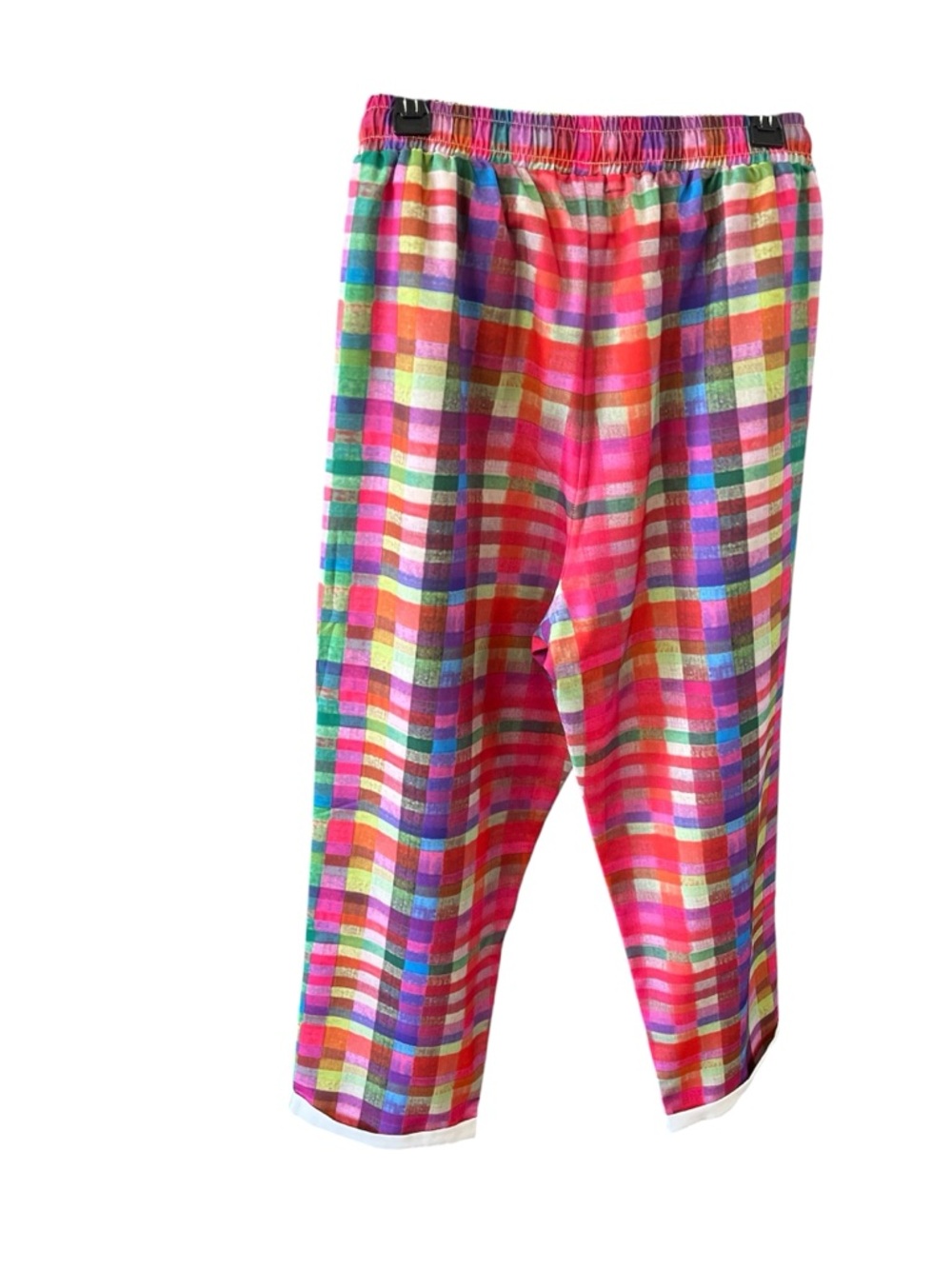 Women's Vibrant Multi-Color Plaid Pull-On Trousers - Picture 3 of 8